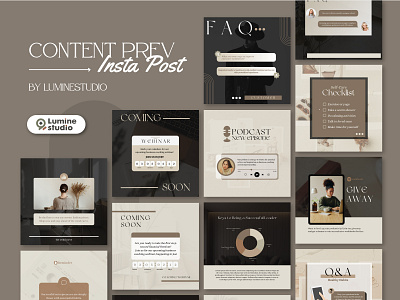 Brown Engagement Instagram Template aesthetic design graphic design marketing post sosial media