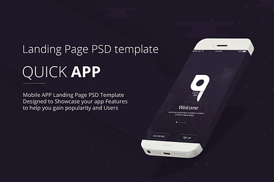 Quick App - Landing Page PSD Template psd
