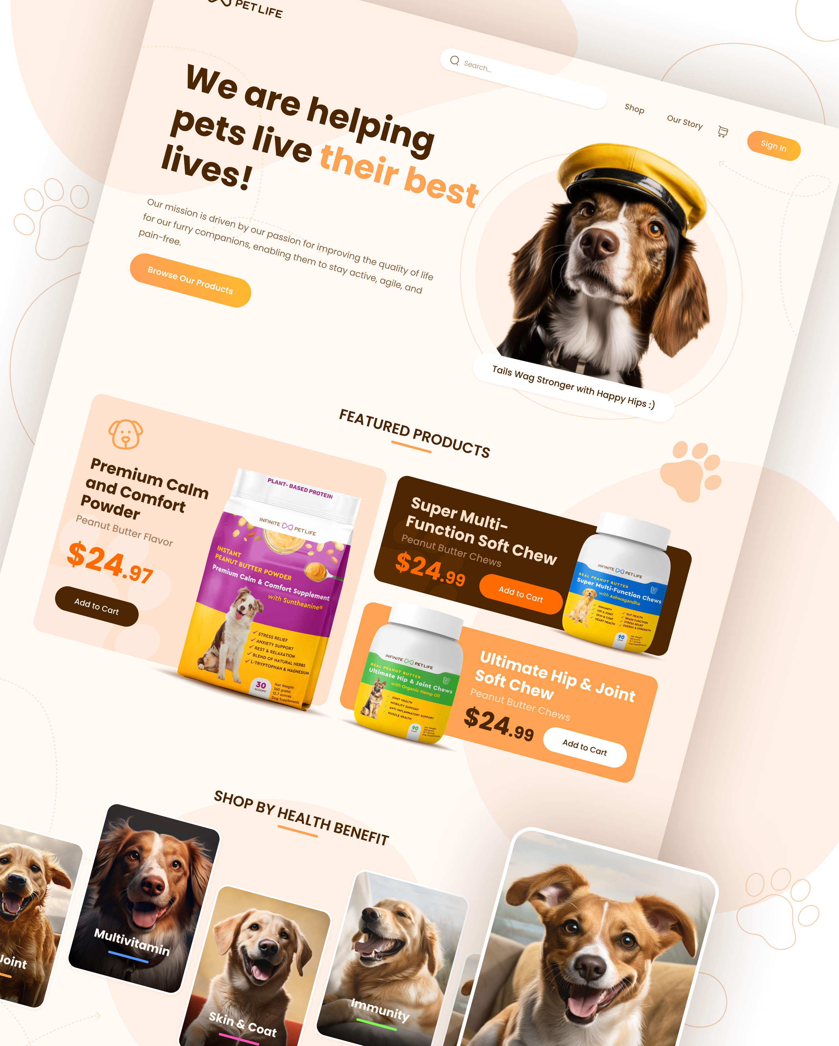 Happy pal clean design illustration landing light page ui web yellow