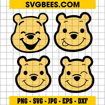 Winnie The Pooh Face SVG svgbees winnie the pooh face svg