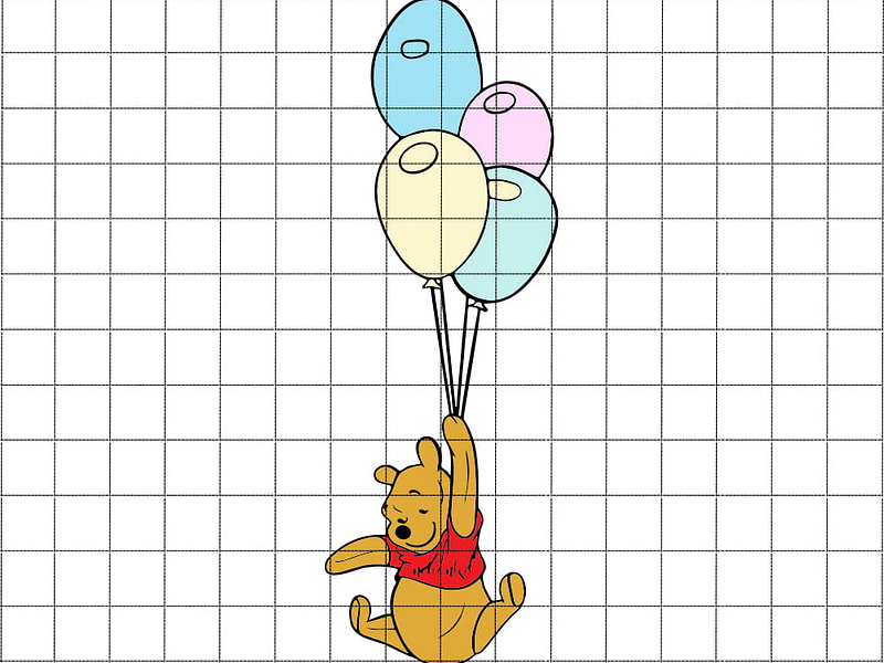 Winnie The Pooh With Balloon Svg designs, themes, templates and