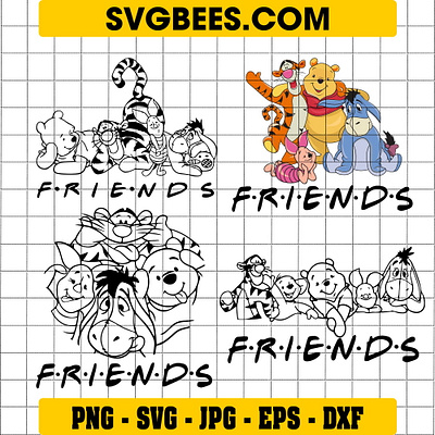 Pooh and Friends SVG pooh and friends svg svgbees