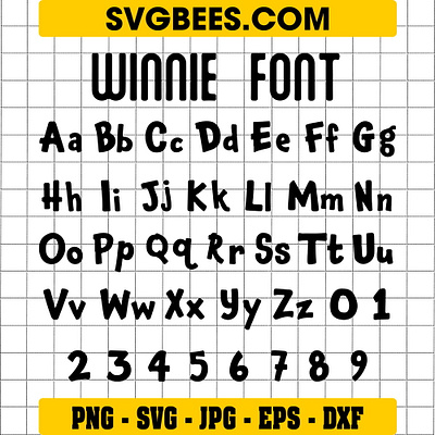 Pooh Font SVG pooh font svg svgbees