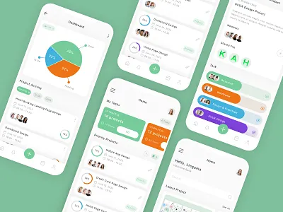 Work Management Mobile App UI Kit app chart design management manager project task ui ui design ui kit ux work