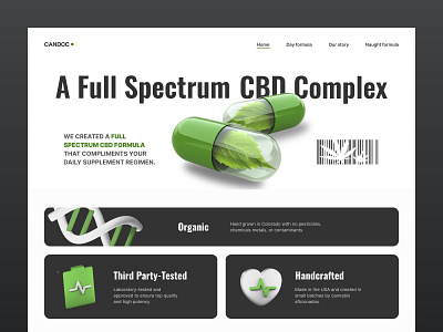 CBD Complex Landing Page cannabis cbd concept health landing medecine page ui uiux ux web webdesign website