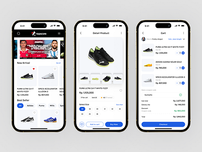 Topscore - E commerce e commerce mobile desain onlineshop shoes shop store ui uiux ux