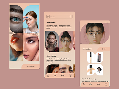 Makeup Tutorial Application 3d app branding design graphic design graphics illustration layout logo motion graphics ui vector