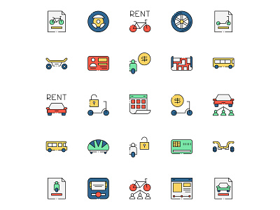 Free City Transport Rental Icons city icons city transport free download free icons freebie icon design icon set icons download illustration illustrator transport icons vector vector design vector download