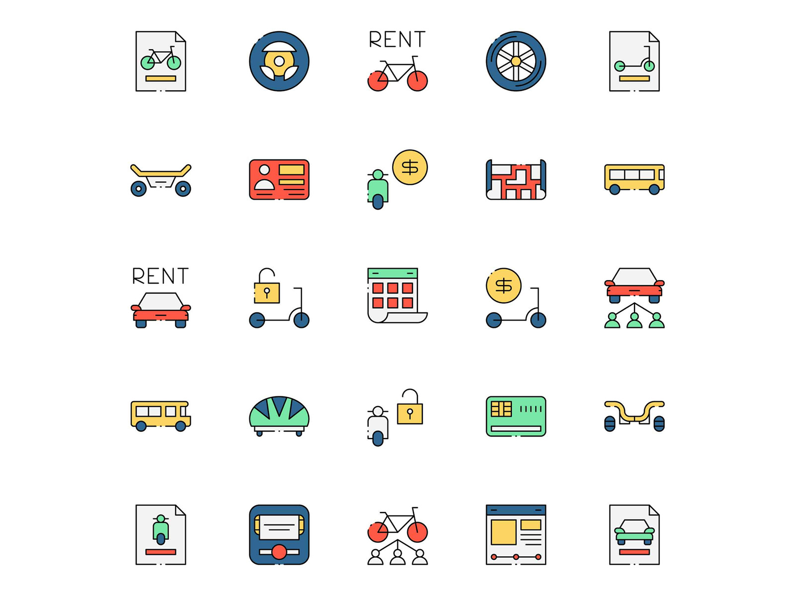 Free City Transport Rental Icons By Unblast On Dribbble