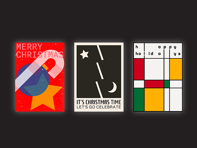 Bauhaus Inspired Christmas Cards adobe illustrator card card design christmas graphic design holiday card illustration typography