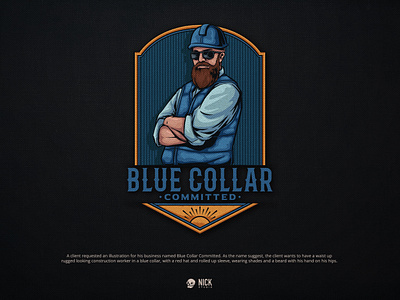 Blue Collar Committed brand identity branding design graphic designer hand drawing hand drawn illustration logo logodesigner ui vector vintage vintage logo