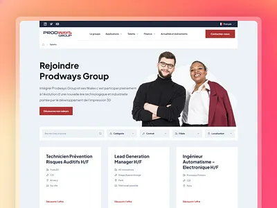 Prodways Group - Careers 🤝 desktop industry job ui website