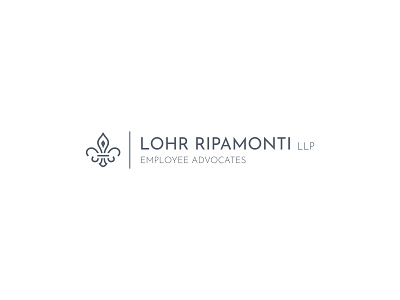 Lohr Ripamonti LLP Logo attorney attorney logo branding design flat fleur de lis flower graphic design logo logo design logo designer minimal