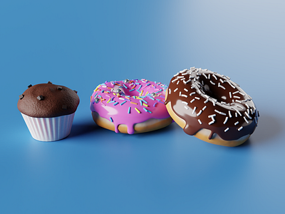 Donuts & muffin 3D 3d design