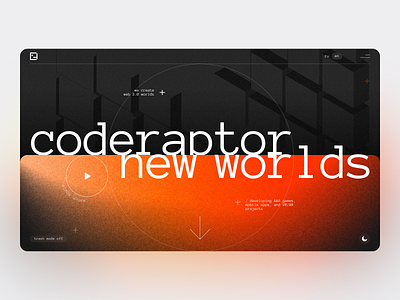 Coderaptor / Website black branding colors dribbble fu future interface logo minimal minimalistic orange ui ux