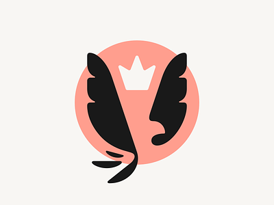 Royal Bird affinity designer bird branding crown eagle flight fly hawk logo negative space regal royal sun vector wing