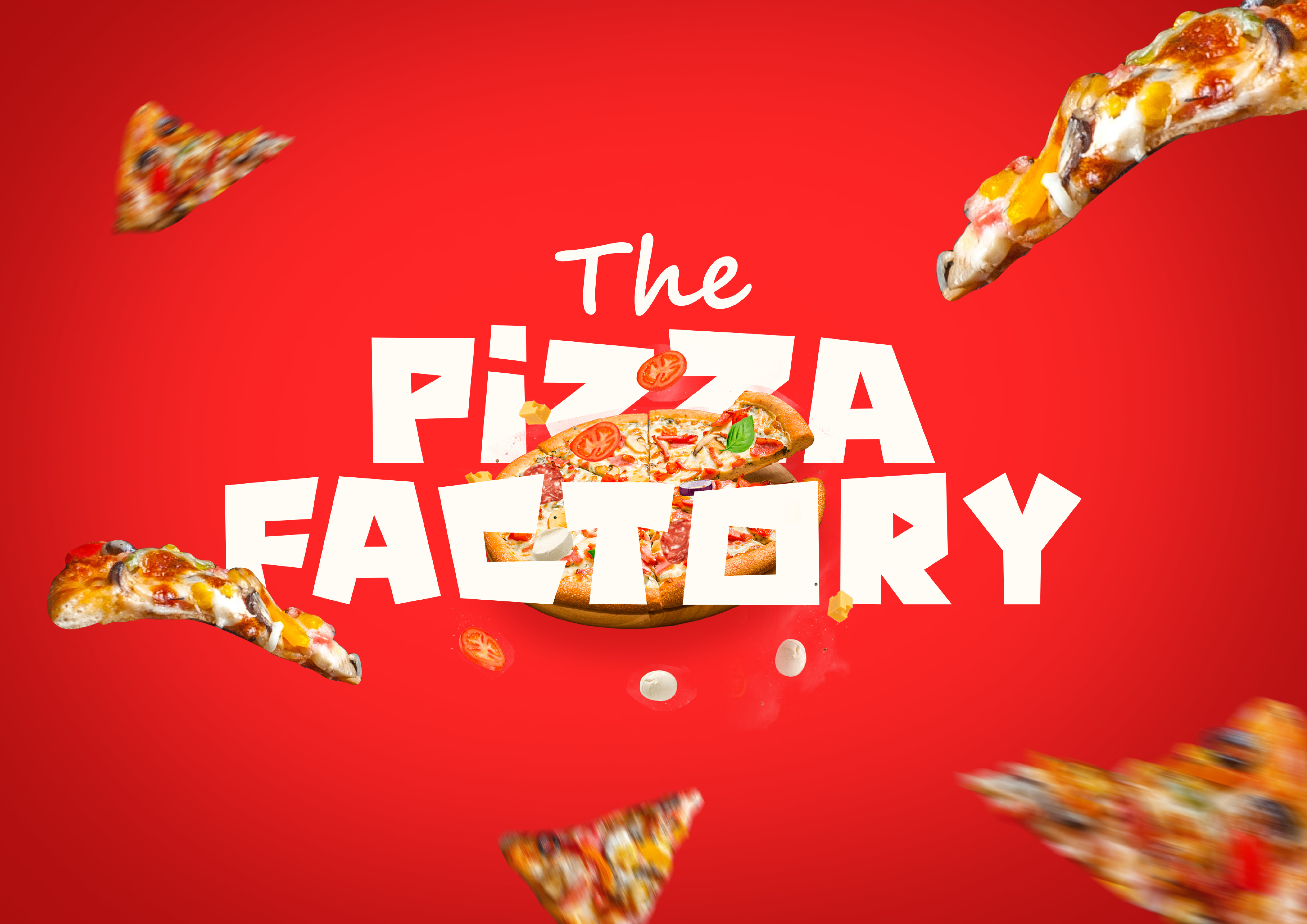 The Pizza Factory - Logo and Brand Identity Design brand design brand identity branding fast food logo logo design packaging pizza restaurant typography