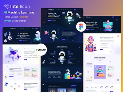 Intellicon - AI & Machine Learning Figma Template ai machine machine learning product design