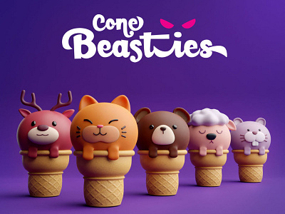 Cone Beaties — NFT collection 3d 3d modeling art direction character design graphic design illustration nft nft collection