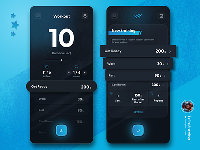 Workout UI UX Design 3d form app app design application button fitness graphic design gym interface design mobile app mobile design sport timer training ui ui design ui ux ux ux design workout