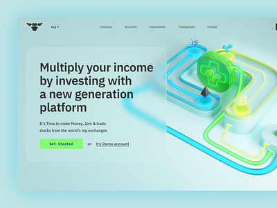 Website Design for trading platform 3d animation design interface animation modeling trading ui website