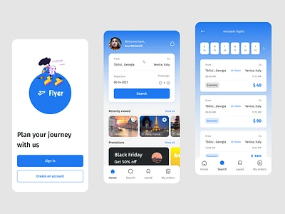 Flyer app plain ui ux