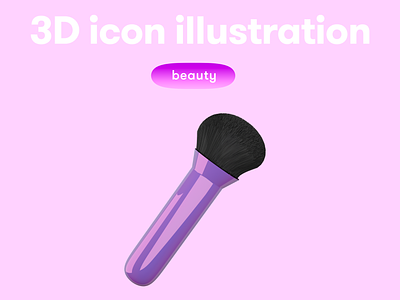 BEAUTY 3D icon - brush 3d 3d icon 3d illustration 3d object beauty brush