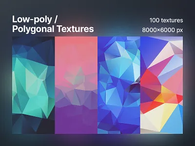 100 Low-poly Polygonal Textures / Backgrounds abstract background clean design desktop wallpaper geometric gradient graphic design low poly pattern phone wallpaper polygonal print print design shape texture triangle triangulator vector wallpaper