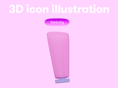 BEAUTY 3D icon - hand cream bottle 3d 3d icon 3d illustration 3d object beauty hand cream pink
