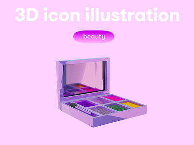 BEAUTY 3D icon - eye shadow palette 3d 3d icon 3d illustration 3d object beauty eye shadow palette