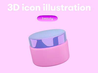 BEAUTY 3D icon - face cream 3d 3d icon 3d illustration 3d object beauty face cream
