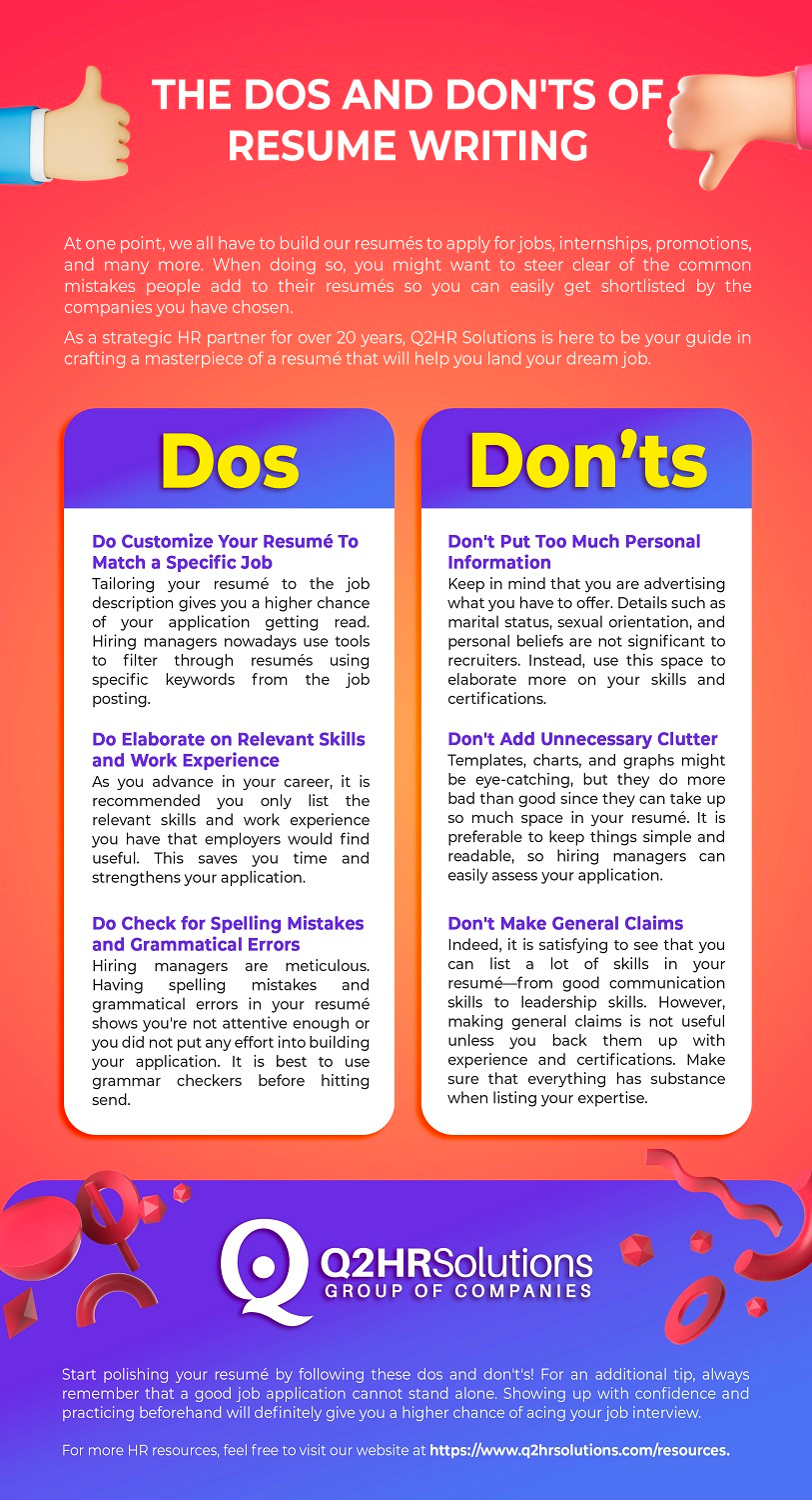 do's and don'ts of writing a resume