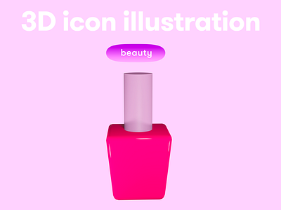 BEAUTY 3D icon - nail polish 3d 3d icon 3d illustration 3d object beauty nail polish