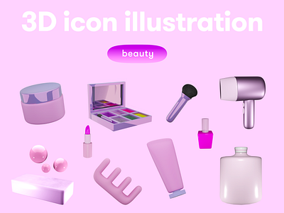 BEAUTY 3D icon pack 3d 3d icon 3d illustration 3d object beauty icon pack set
