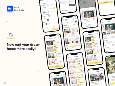 Home Rental App Design | UI/UX Case Study booking casestudy clean concept design house mobile app design mobileapp realestate rent rental property rentfinder ui uiux user experience user interface ux