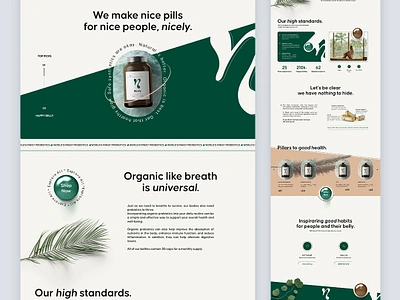 Probiotics - Nicely. belly body branding clean design graphic design health healthy medecine natural pills probiotics ui uidesign webdesign website