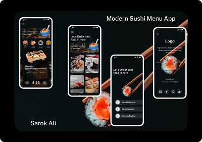 Sushi Menu App app design dailyui design dribbblers figma menu design product design sushi ui ui design userexperience ux ux design