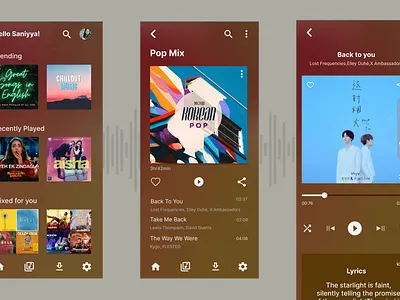Daily UI #009_Music Player app screens design graphic design ui user experience