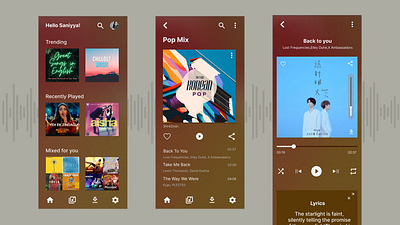 Daily UI #009_Music Player app screens design graphic design ui user experience