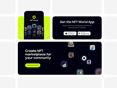 NFT Platform Elements dark graphic design landing nft nft platform nft world ui ui design web design website
