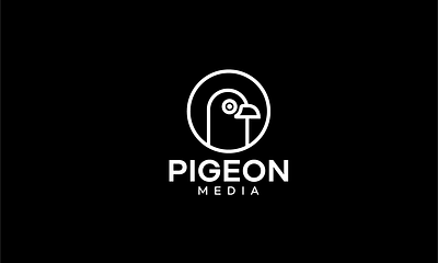 Pigeon Simple Logo Design bird branding clean graphic design logo modern pigeon simple