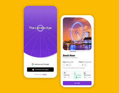 The London Eye - Ticket Booking design london eye mobile application ticket booking ui