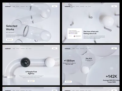 Mattered - Landing Page design 3d 3d ui animation creative agency creative design creative landing page cube design design agency full design illustration landing page ui web design website