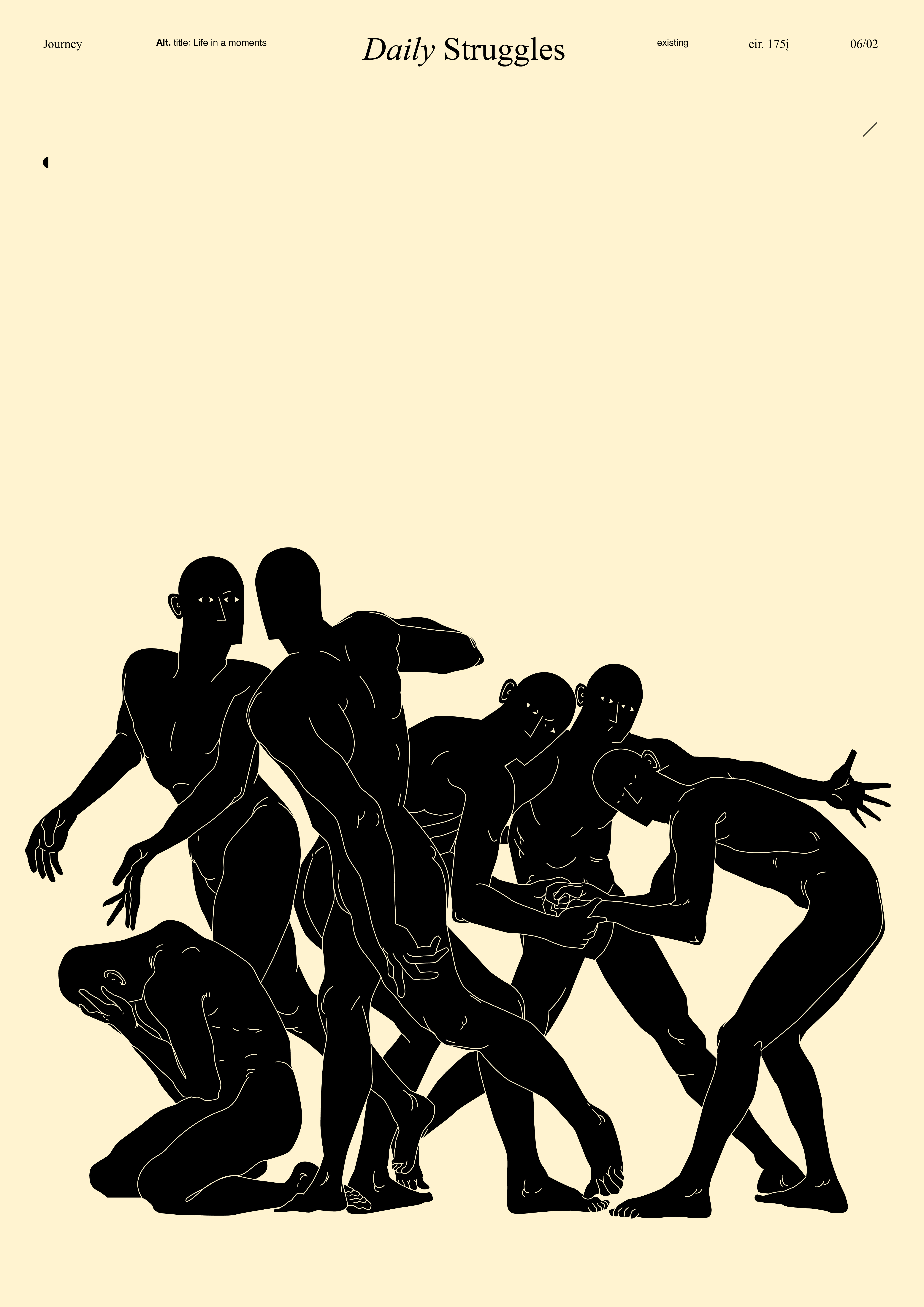 Daily stuggles abstract acient greek act composition conceptual conceptual illustration daily life design dual meaning figures illustration inspiration laconic lines minimal narative pose poster