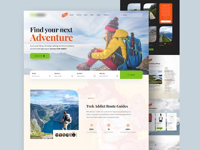 Trekking website design adventure mountain trek trekking web design