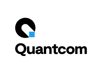 Quantcom: visual identity for a telecom company blue branding clean icons identity logo minimal minimalistic square tech telecom