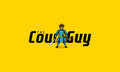The Cow Guy 2d branding clean cow design esport gamer illustration logo modern ninja ronin samurai simple streamer the cow guy vector