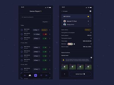 Game stake: All games played design figma multiplayer product sports stake ui