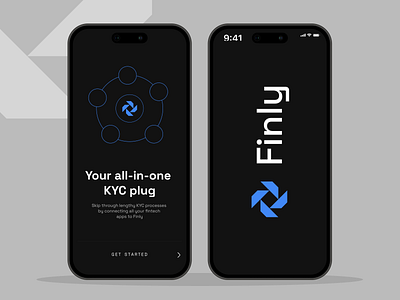 Fintech KYC App app dark mode dark theme design fintech kyc logo ui uiux ux