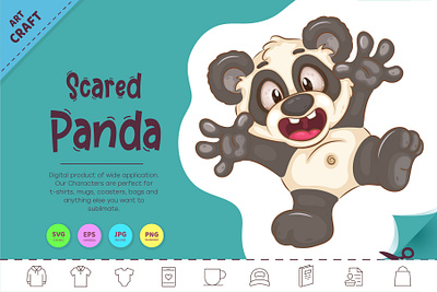 Scared Сartoon Panda. cartoon